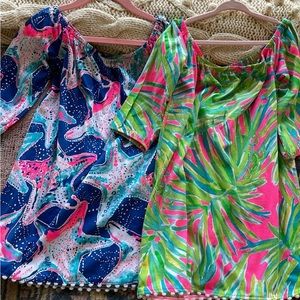 Lilly Pulitzer girls enna dress set small 4 5 starfish gecko